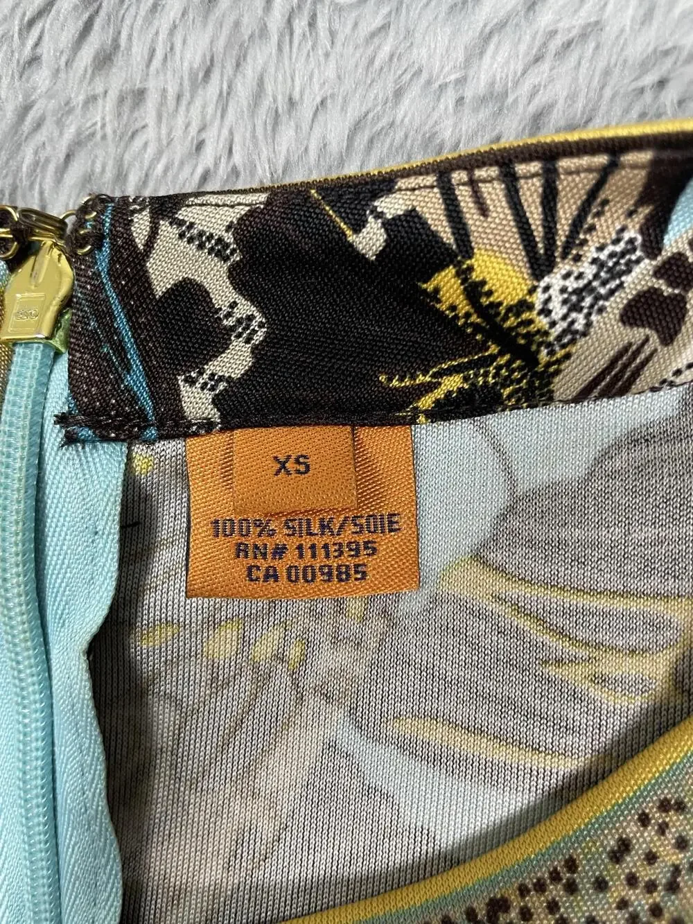 Tory Burch Shift Dress Womens XS Multicolor Butterfly Crew Neck Silk Long Sleeve